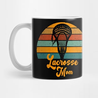 Vintage Lacrosse Mom Retro Sunset Mug